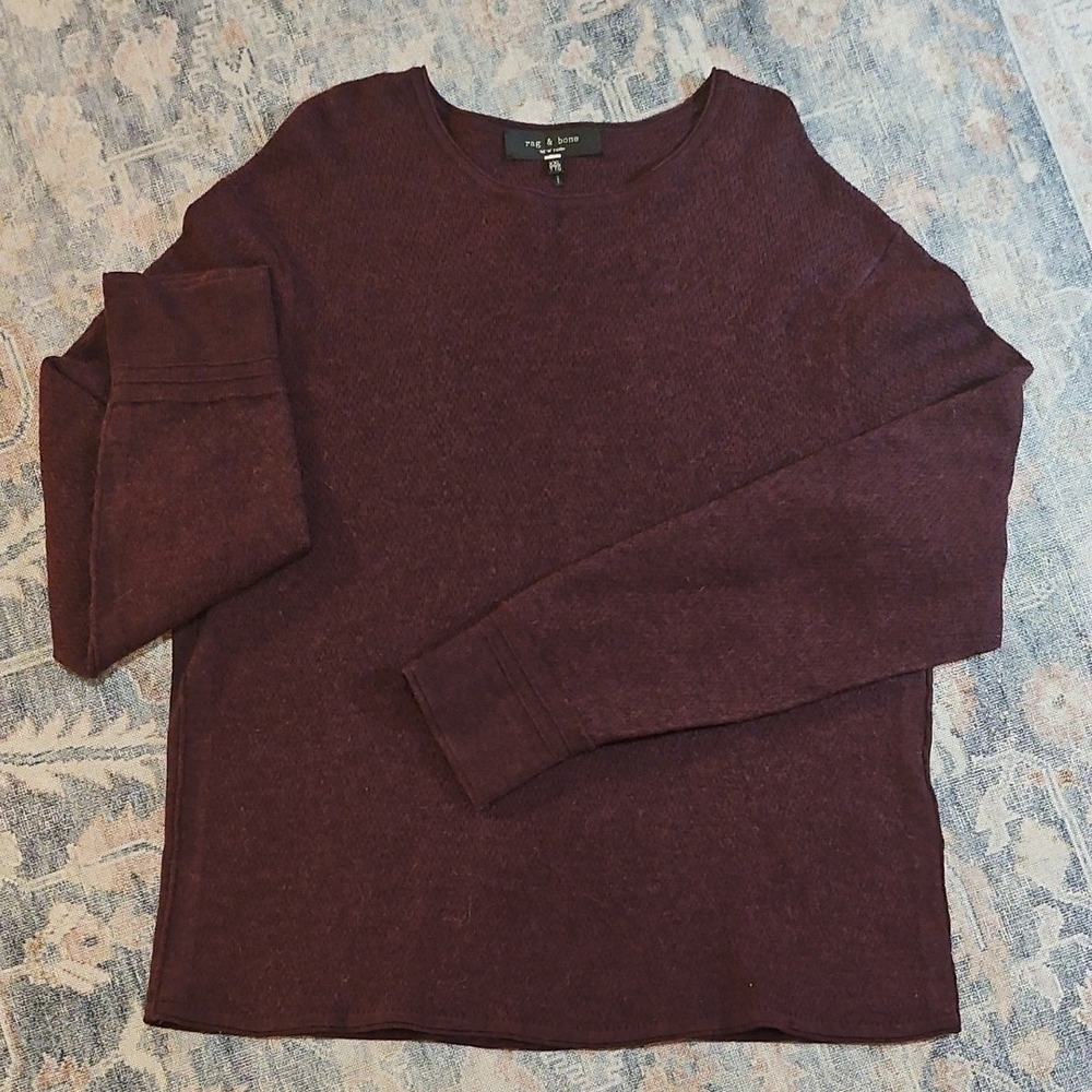 rag & bone Deep Burgundy Crewneck Sweater